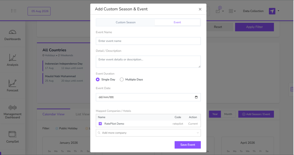 Add Season & Event Manual