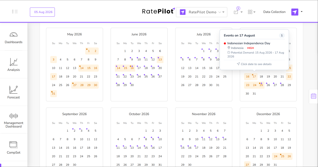 Holiday & Long Weekend Calender